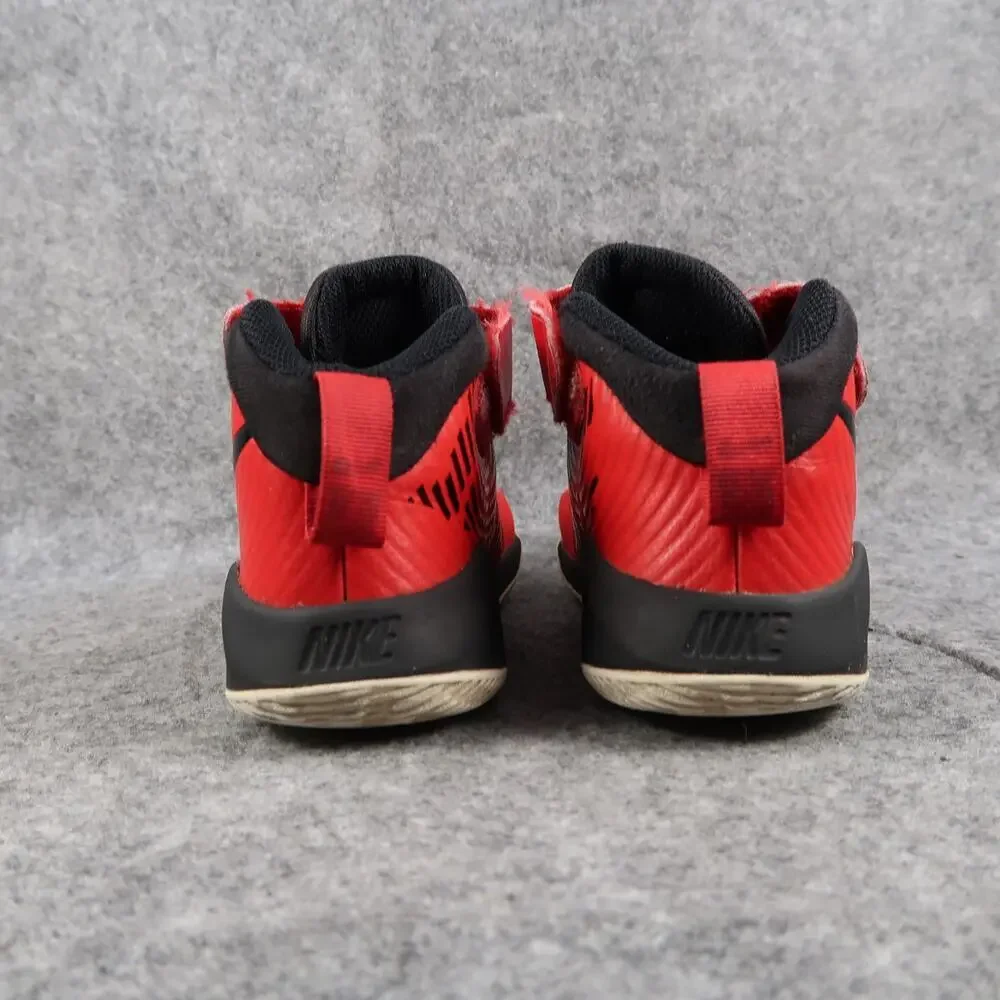 Nike Shoes Kids 13 Sneaker Team Hustle Mid Athletic Trainer Basketball Red Black - Picture 6 of 12